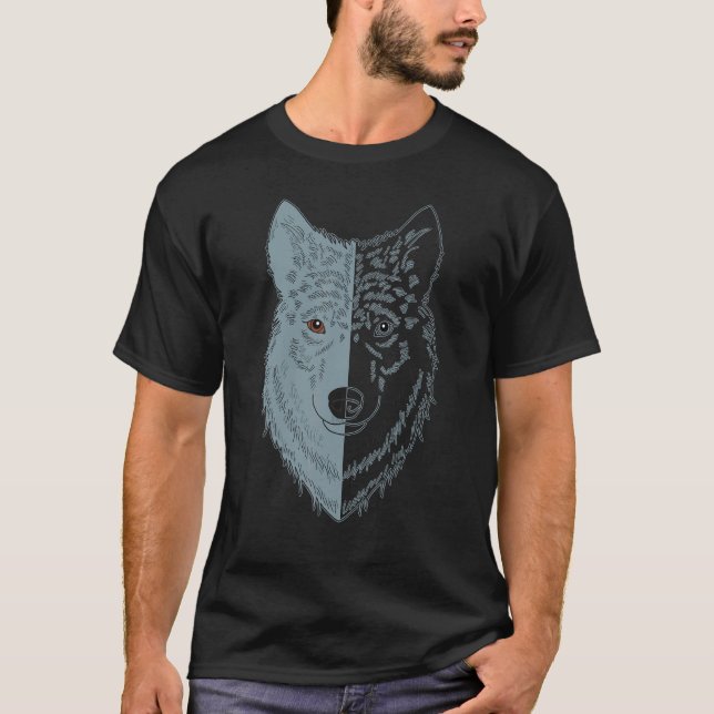 Camiseta Wolf Motif Predator Face Wolfs 1 (Anverso)