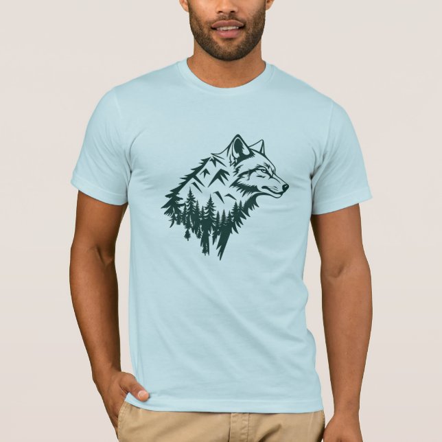 Camiseta Wolf mountains minimalist art (Anverso)