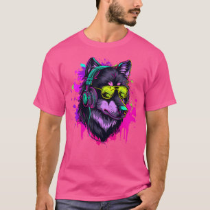 Camiseta Wolf Music Dj Wolf Lover Auriculares musicales Dan
