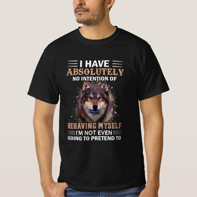 Camiseta Wolf No Tengo Absolutamente Intención Sarcástica (Anverso)
