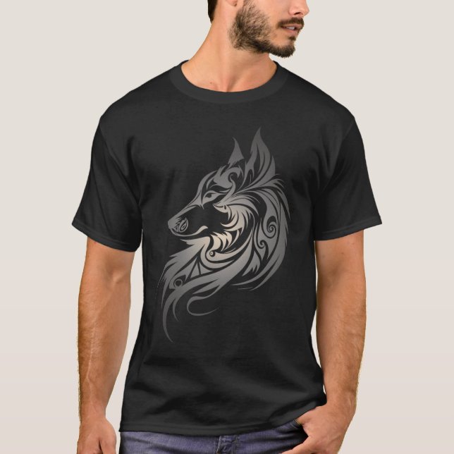 Camiseta Wolf Norse Mythology Viking Native American Spirit (Anverso)