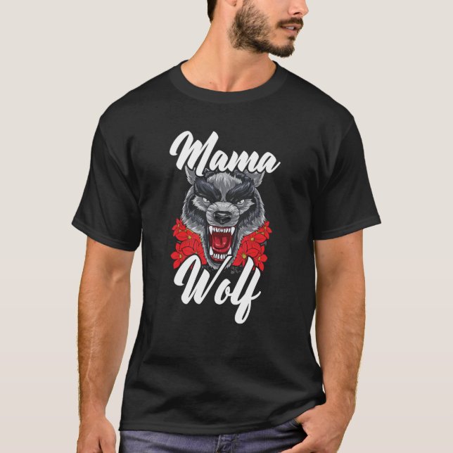 Camiseta Wolf Pack Werewolf Wolfgang Wildlife Animal Mama W (Anverso)