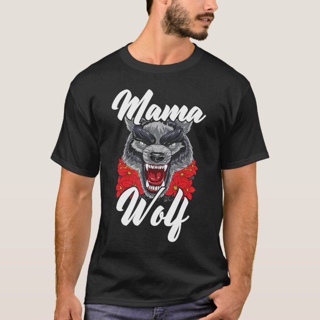 Camiseta Wolf Pack Werewolf Wolfgang Wildlife Animal Mama W (Anverso)