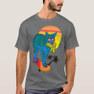 Camiseta Wolf Pizza Y Skateboarding