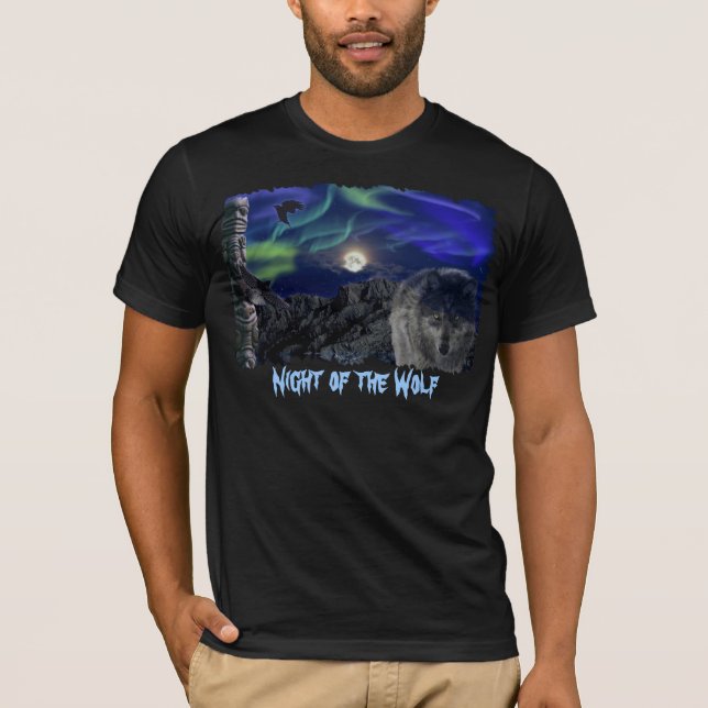 Camiseta Wolf, Ravens, Totem Pole y Aurora T-Shirt (Anverso)