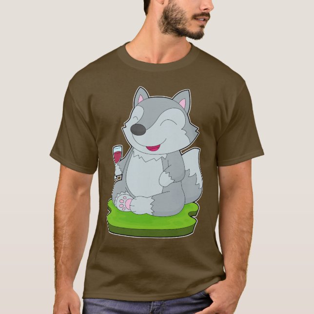 Camiseta Wolf Red wine (Anverso)