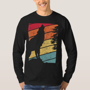 Camiseta Wolf Retro Block Howling Wolf Wolves