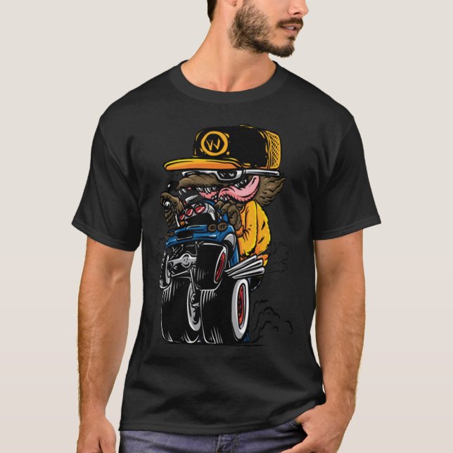 Camiseta Wolf riding scooter (Anverso)
