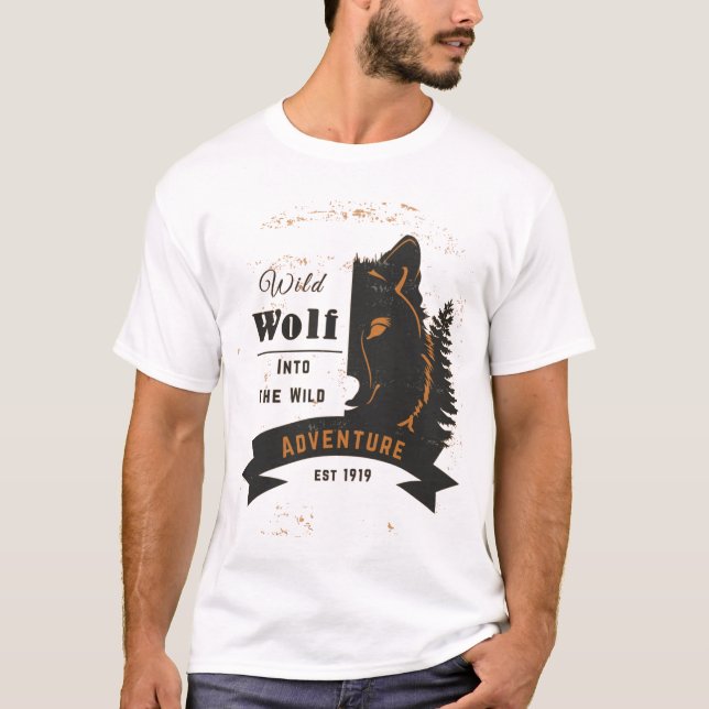 Camiseta Wolf salvaje, Adventure, Est, 1919, el mejor (Anverso)