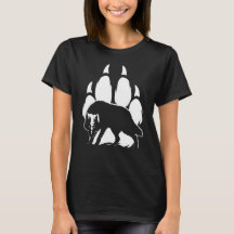 Wolf Silhouette y Footprint T-Shirt