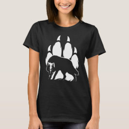 Camiseta Wolf Silhouette y Footprint T-Shirt