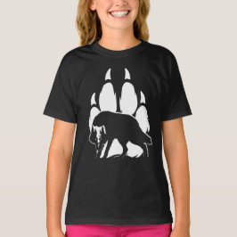 Camiseta Wolf Silhouette y Footprint T-Shirt
