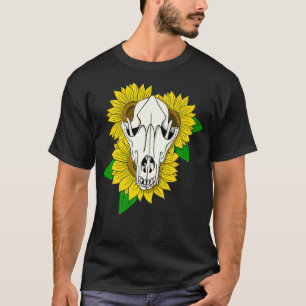 Camiseta Wolf Skull y Sunflower Bonito Taidermy