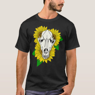 Camiseta Wolf Skull y Sunflower Bonito Taidermy