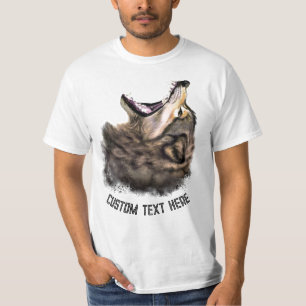 Camiseta Wolf T-Shirt con texto Personalizado