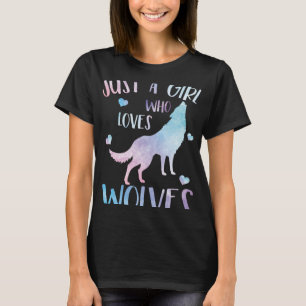 Camiseta Wolf Tee Sólo Un Chica Que Ama A Los Lobos
