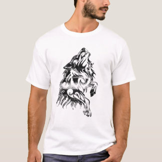 Camiseta Wolf Tribal Tattoo Wolf Head Diseño Animal Wild Na