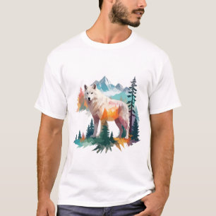 Camiseta Wolf Vector Art Animal Majestic Nature Wildife