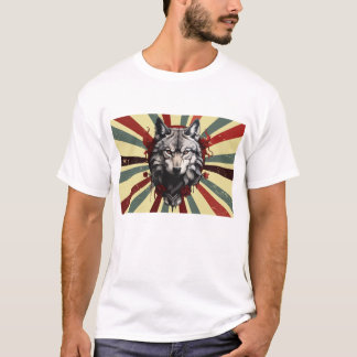 Camiseta wolf vintage custom retro design