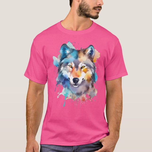 Camiseta Wolf Watercolor (Anverso)