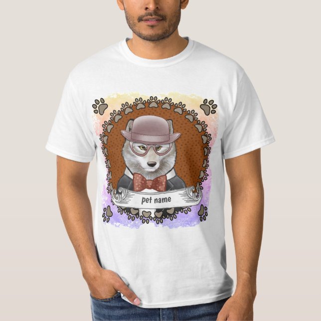 Camiseta Wolf Wearing Glasses (Anverso)