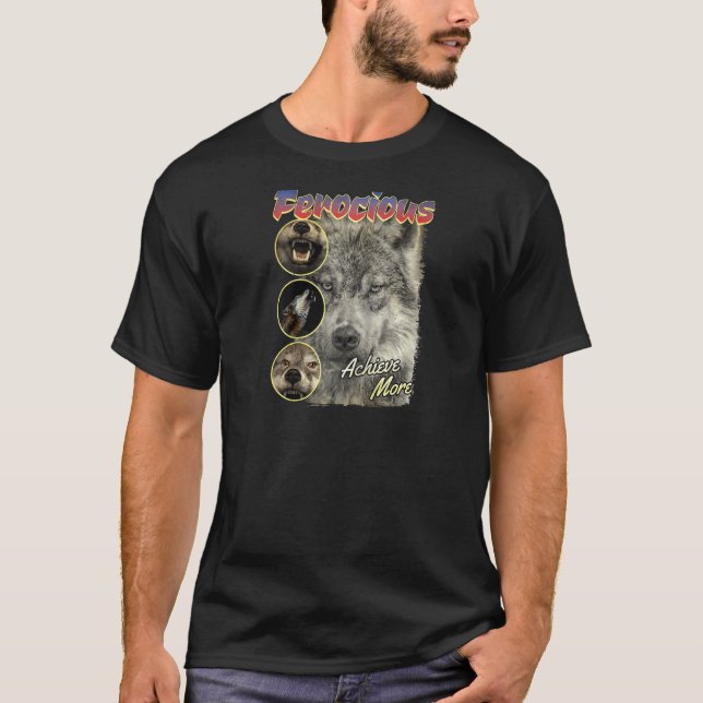Camiseta Wolf Wild Animal Espiritual Wolves Motivación Ragl (Anverso)