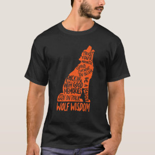 Camiseta Wolf Wisdom Inspiradoras palabras de burla lobo