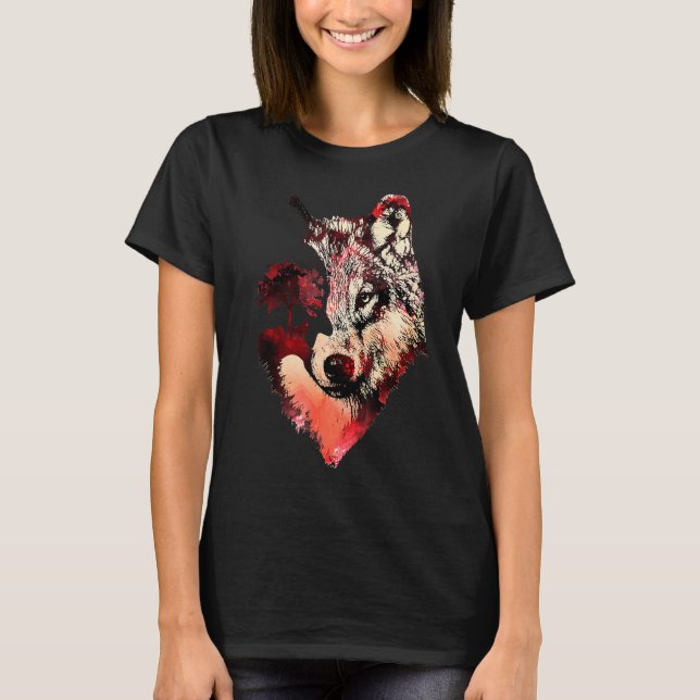 Camiseta Wolf Wolf Silhouette Aventura Wild Anim (Anverso)