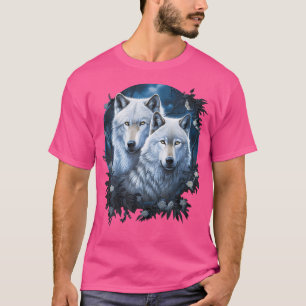Camiseta Wolf Wolves In Forest Por Noche Moda Fantasía Art 