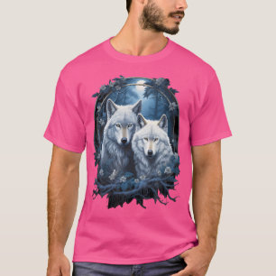 Camiseta Wolf Wolves In Forest Por Noche Moda Fantasía Art