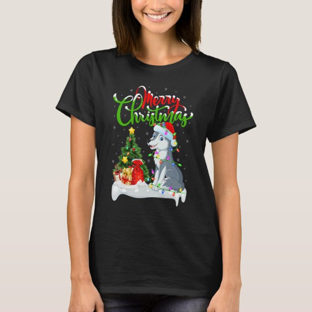 Camiseta Wolf   Xmas Decorations Santa Wolf Christmas (Anverso)
