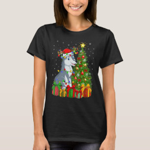 Camiseta Wolf Xmas Holiday Santa Wolf Christmas Tree