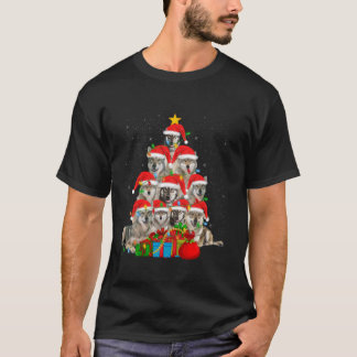 Camiseta Wolf Xmas Iluminando el árbol de navidad del lobo 