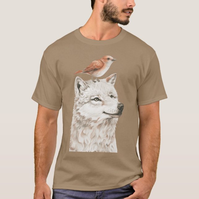 Camiseta Wolf y amigo de las aves (Anverso)