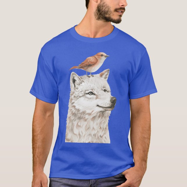 Camiseta Wolf y Bird divertidos (Anverso)
