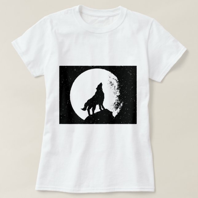 Camiseta Wolf y Moon Silhoutte (Diseño del anverso)