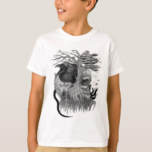 Camiseta Wolf y Raven con el cráneo
