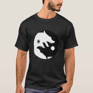 Camiseta Wolf Yin Yang Sun Moon Vintage HarmonBalance Lif