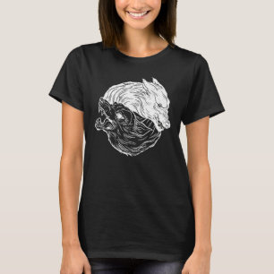 Camiseta Wolf Yin Yang Tribal viéndose a la raza nórdica es