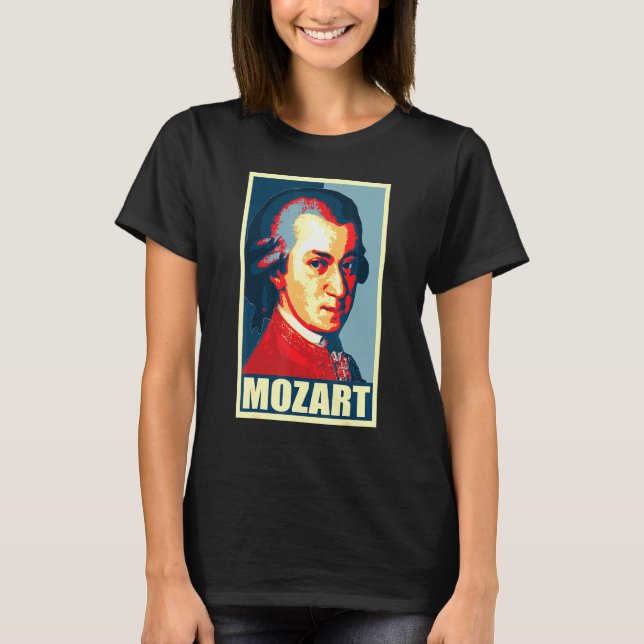 Camiseta Wolfgang Amadeus Mozart Pop Art (Anverso)