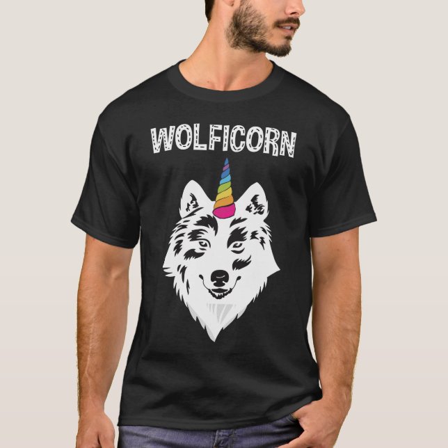 Camiseta Wolficorn Unicorn Para Fiesta (Anverso)
