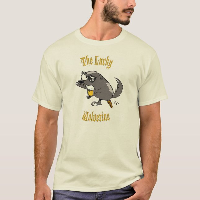 Camiseta Wolverine afortunado T básico (Anverso)