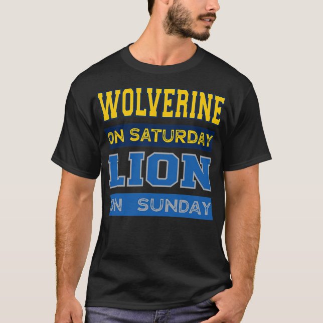 Camiseta Wolverine el sábado León el domingo regalo de oro (Anverso)