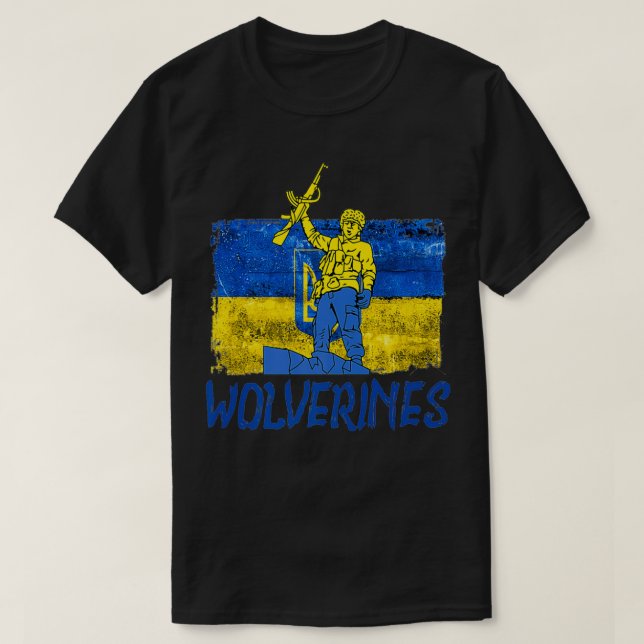 Camiseta Wolverines apoyan a Ucrania, Ucrania le encanta (Diseño del anverso)