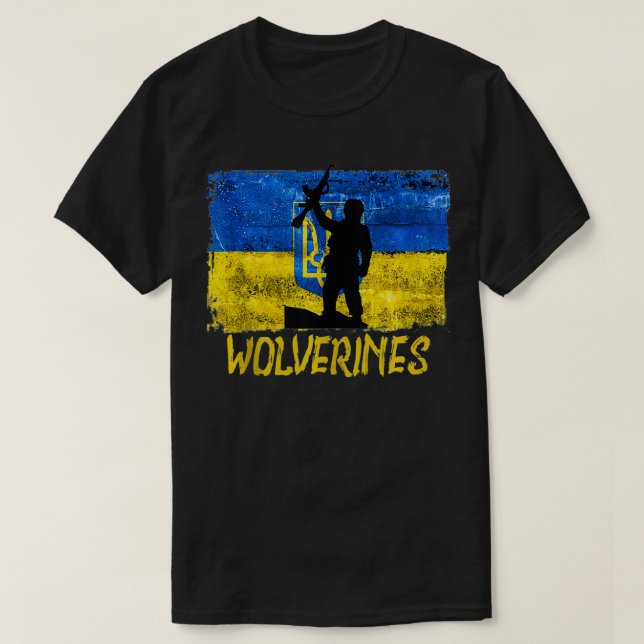Camiseta Wolverines apoyan a Ucrania, Ucrania le encanta (Diseño del anverso)
