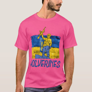 Camiseta Wolverines Support Ukraine Ukraine Wolverines retr