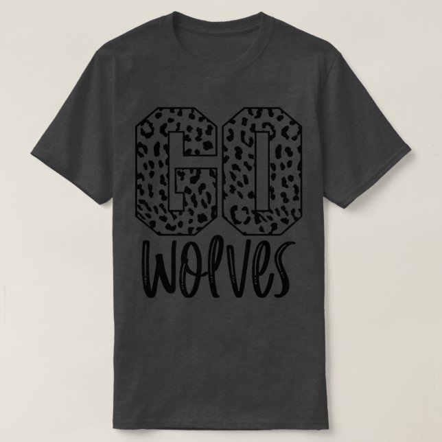 Camiseta Wolves Team Mascot School Spirit Game Night Leopar (Diseño del anverso)