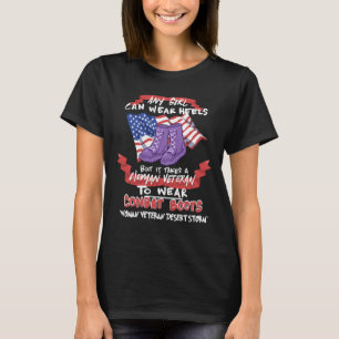 Camiseta  Woman Desert Storm Veteran To Wear Combat Boots