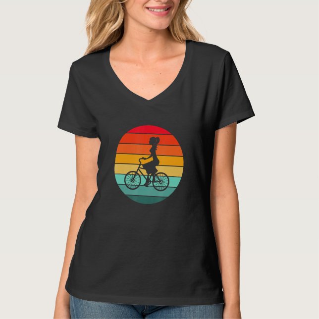 Camiseta Woman on Bike Sunset Circle (Anverso)