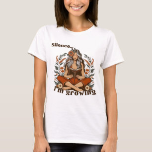 Camiseta Woman reading silently – Bohemian floral design wi